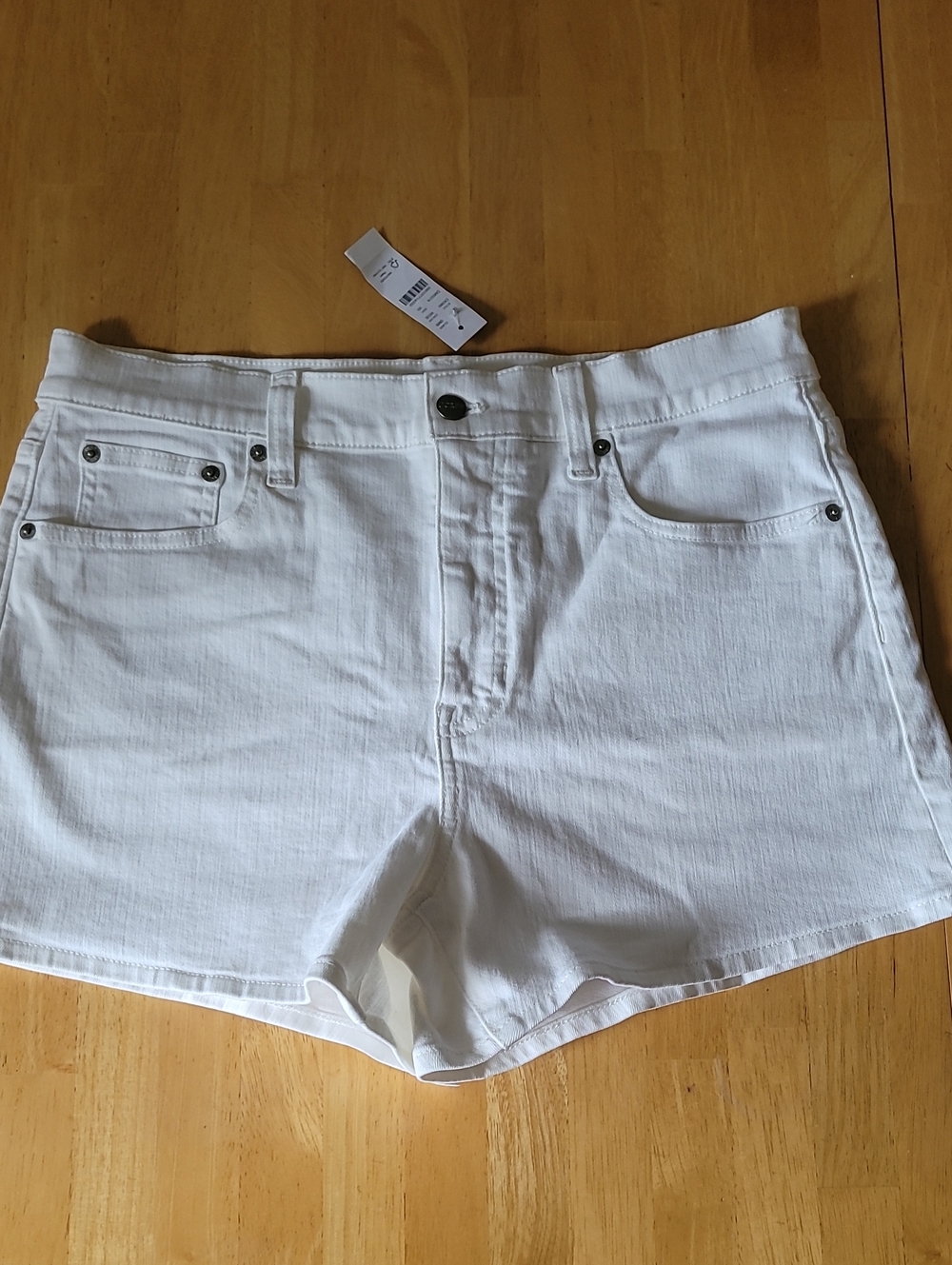 J. Crew High-Rise White Denim Short
